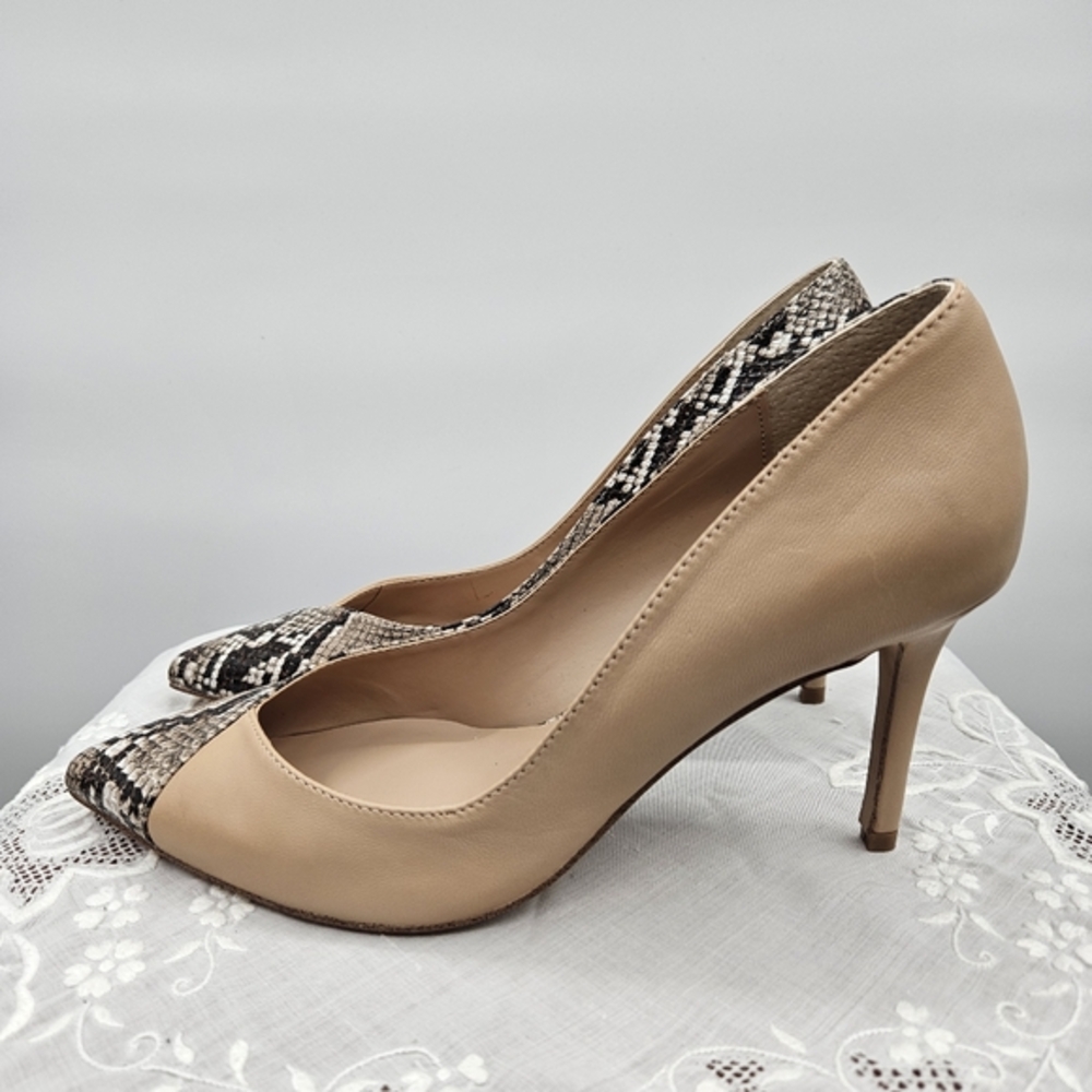 Bleecker‎ & Bond Parker Natural & Snakeskin Print Pumps New In Box Size 9…